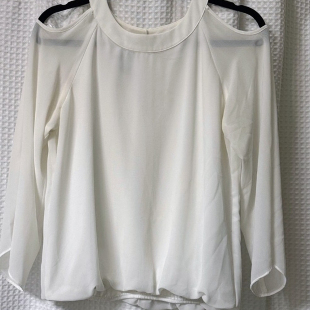 by & by White Cold Shoulder Blouse